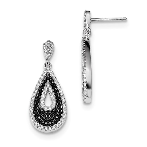 Sterling Silver & Zirconia Teardrop Dangle Earrings Sterling Silver & Zirconia Teardrop Dangle Earrings